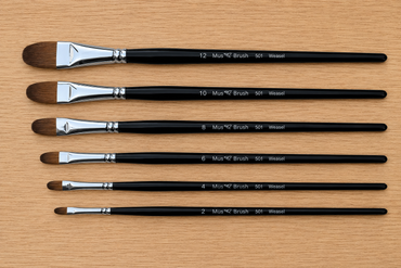 Mus Brush series 501 - Complete set (6 pieces) - Filbert - Weasel hair