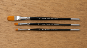 Mus Brush series 601 - Flat & Angle set (3-piece) - Fine Detail - Synthetic