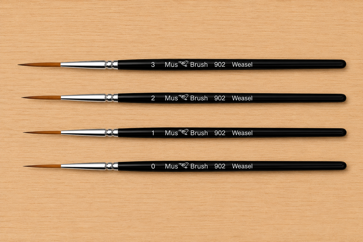 Mus Brush serie 902 - Complete Set (4-delig) - Slepers - Wezelhaar