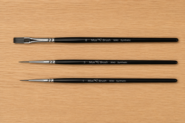 Mus Brush serie M-40 - Set 4 (3-delig) Mini & Detail - Synthetisch