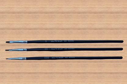 Mus Brush series 202 - Complete set (3-piece) Flat - Fine Kolinsky