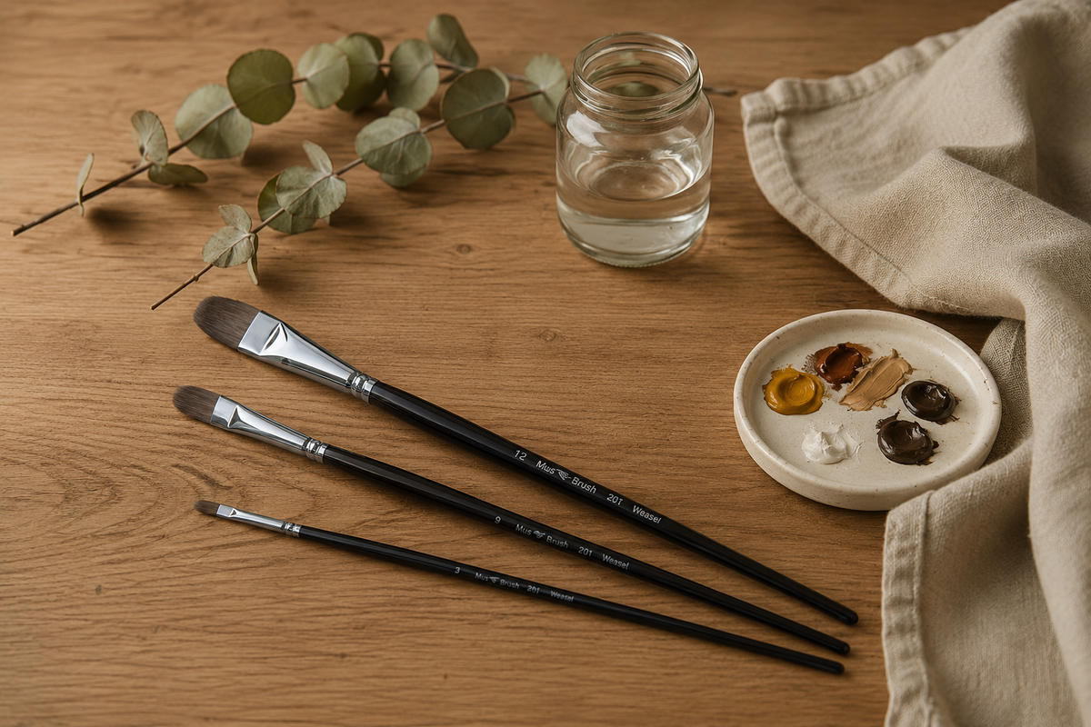Mus Brush serie 501 - Complete set (6-delig) - Kattentong - Wezelhaar