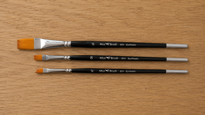 Mus Brush serie 601 - Flat & Angle set (3-delig) - Fine Detail - Synthetisch