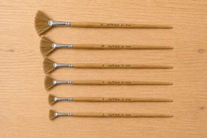 Mus Brush serie 801 - Complete set (6-delig) - Waaier - Varkenshaar