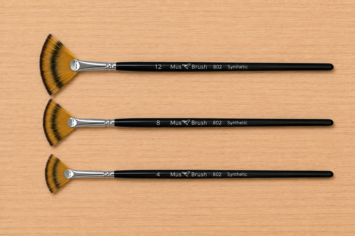 Mus Brush series 802 - Complete Set (3-piece) - Fan - Synthetic