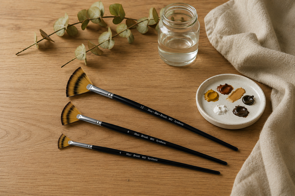 Mus Brush series 802 - Complete Set (3-piece) - Fan - Synthetic