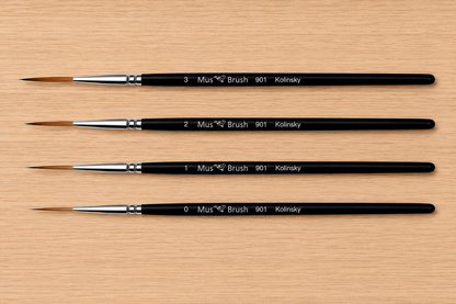 Mus Brush serie 901 - Complete Set (4-delig) - Slepers - Kolinsky