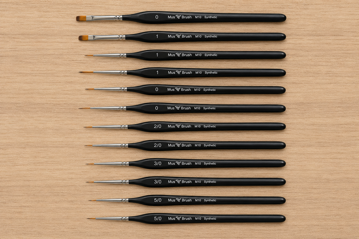 Mus Brush series M-10 - Complete set (12-piece) - Synthetic