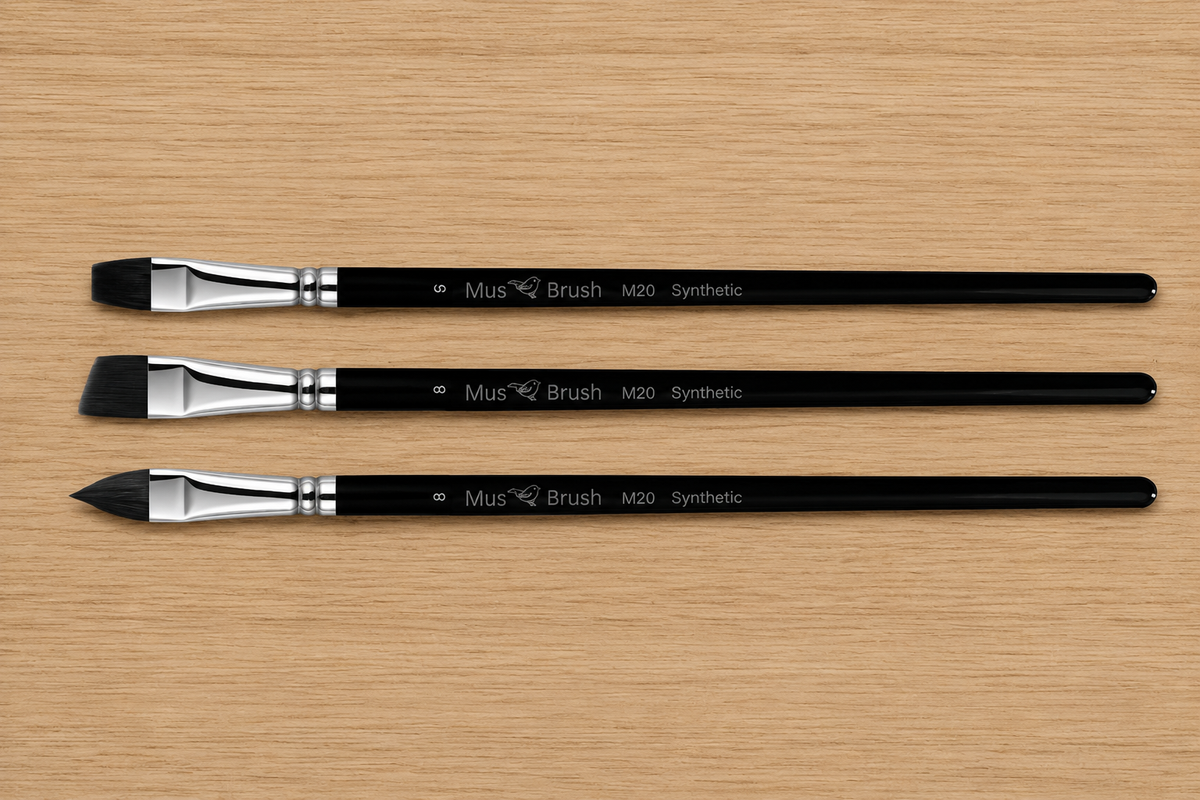Mus Brush serie M-20 - Set 2 (3-delig) - Synthetisch