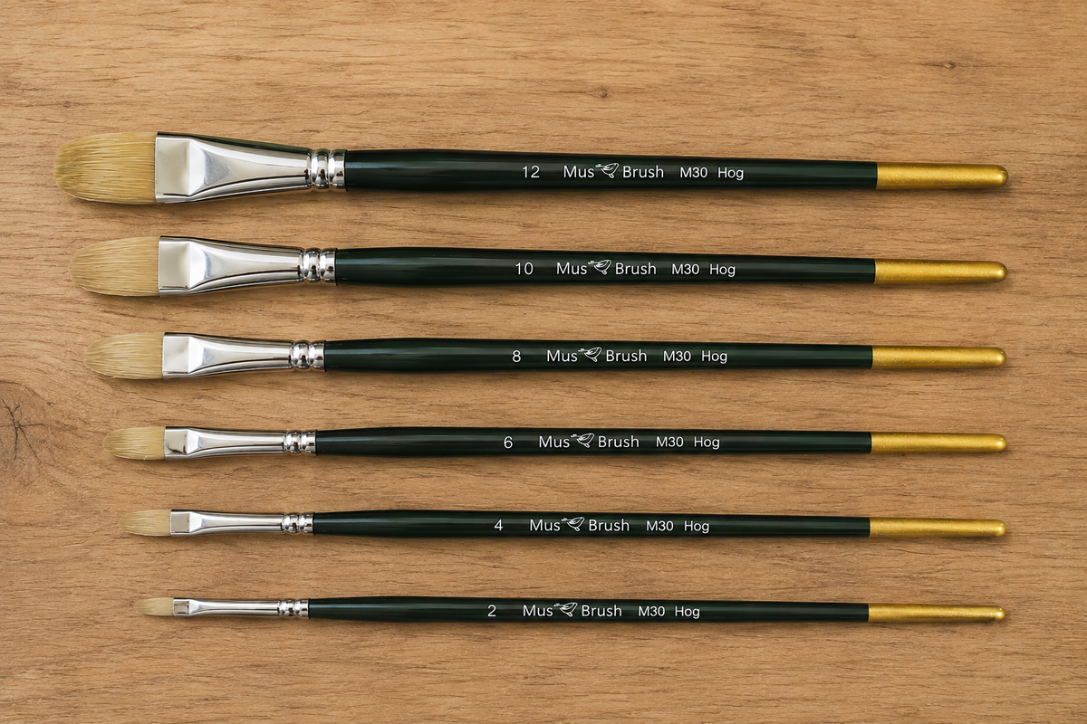 Mus Brush serie M-30 - Complete set (6-delig) - Varkenshaar