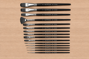 Mus Brush serie M-40 - Complete set (15-delig) met etui - Synthetisch