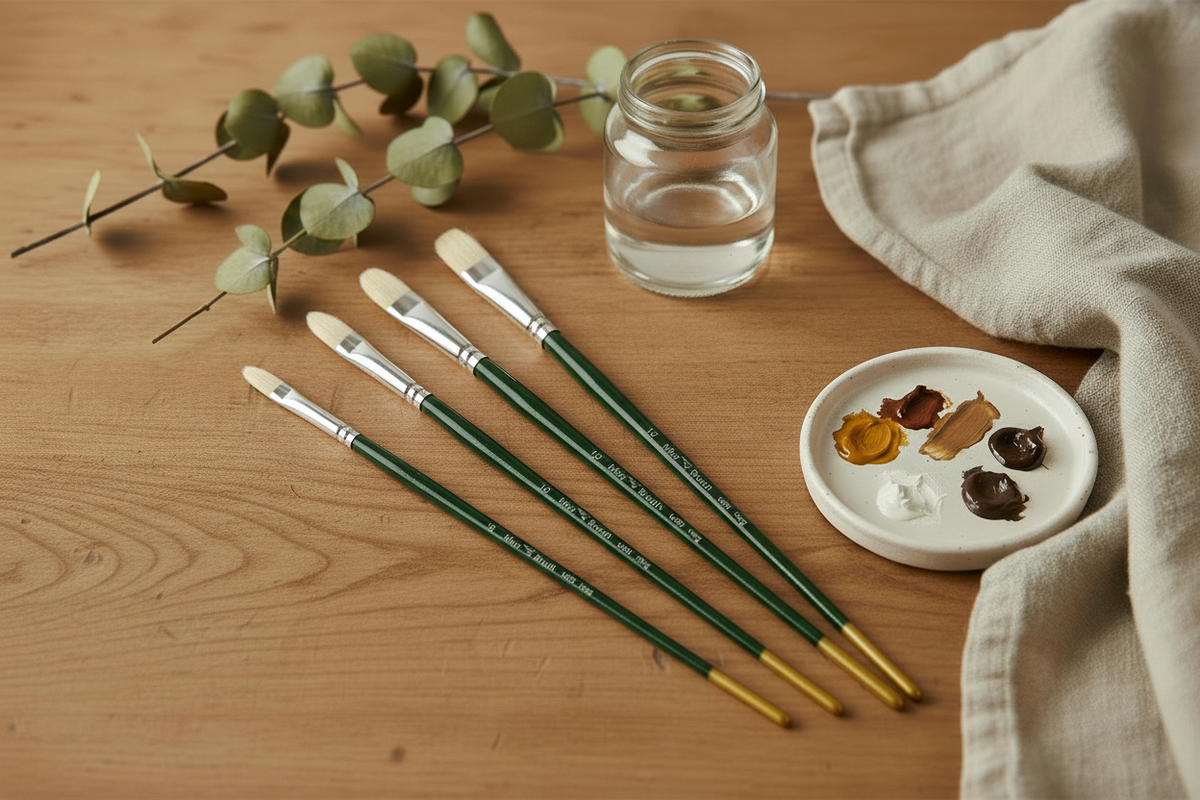 Mus Brush groene steel opnieuw