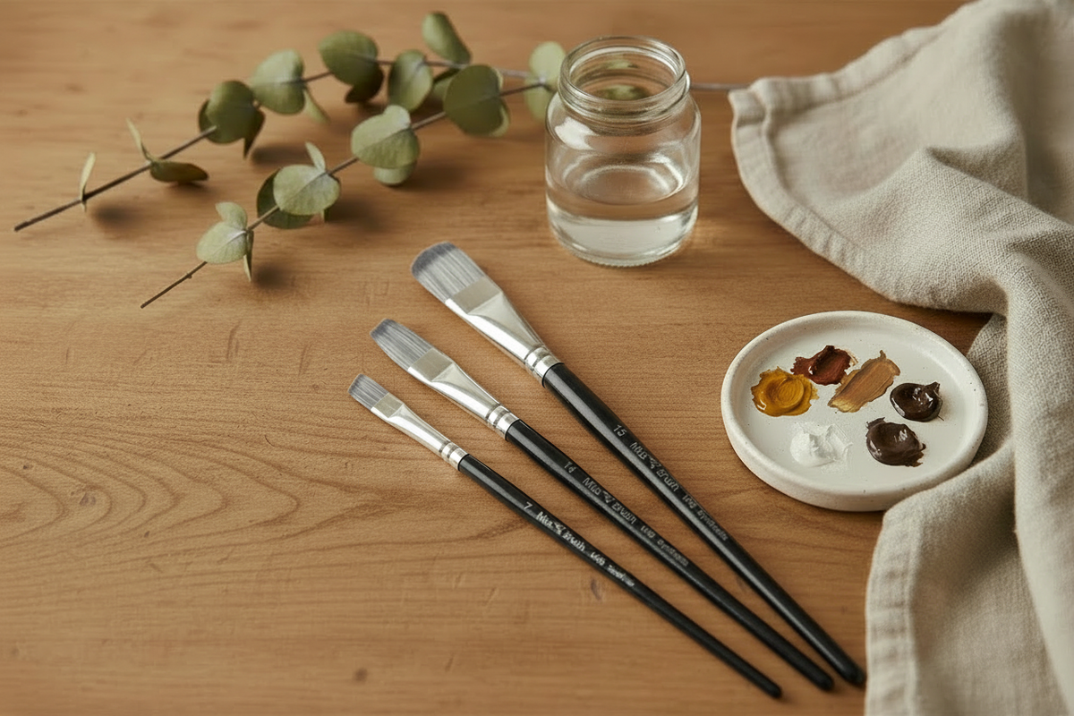 Mus Brush platte penselen andere kant